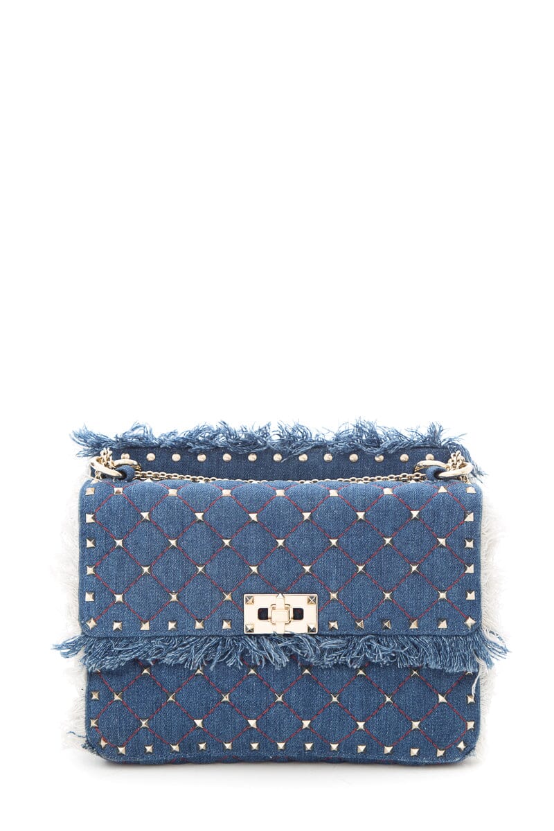 Valentino Denim Rockstud Handbag
