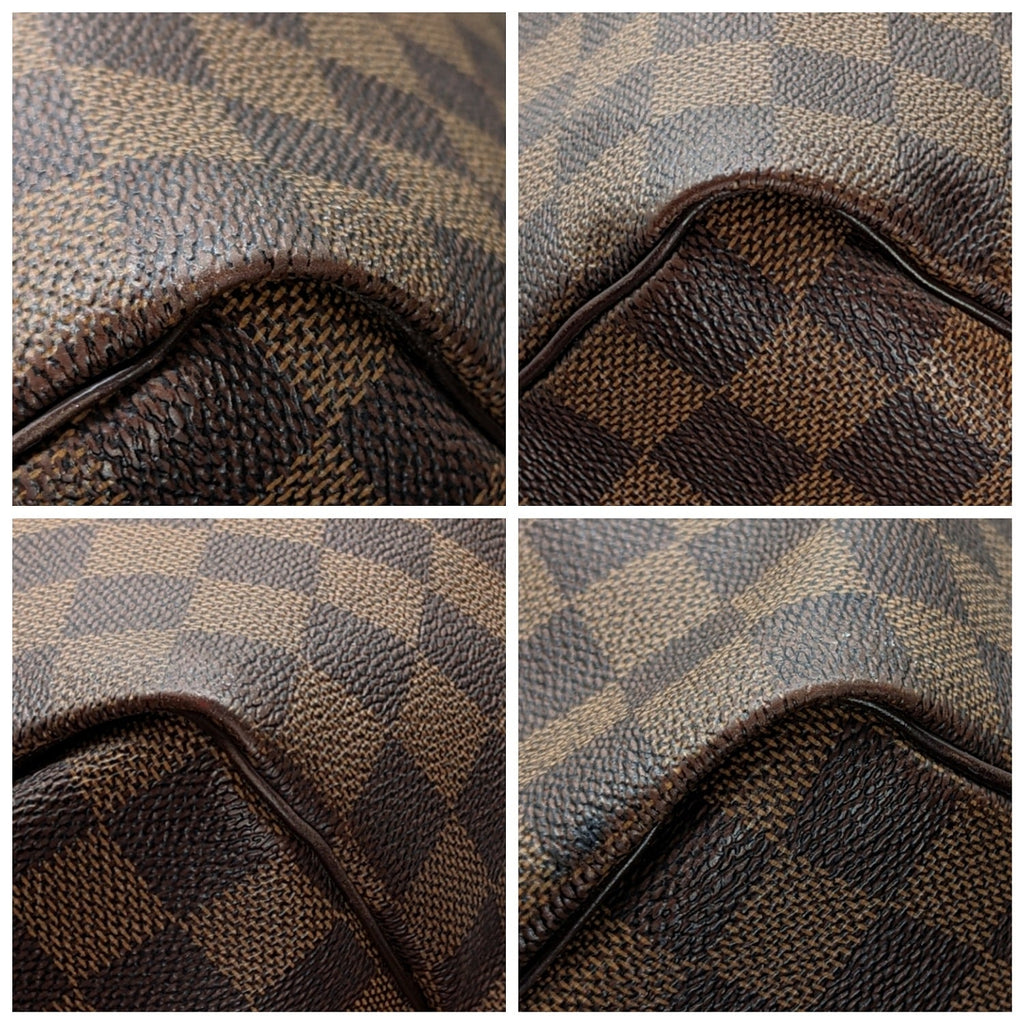 Louis Vuitton Damier Ebene Canvas Speedy 35 Satchel