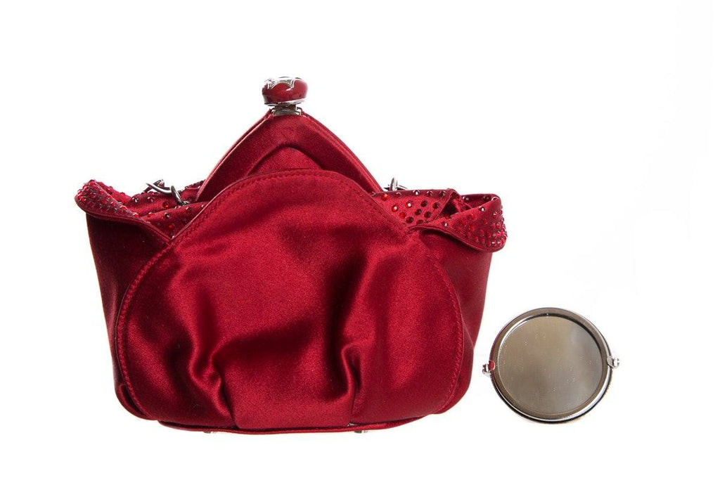 Judith Leiber Red Satin Clutch