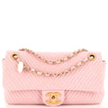 CHANEL Medallion Charm Flap Bag Chevron Wrinkled Lambskin Medium