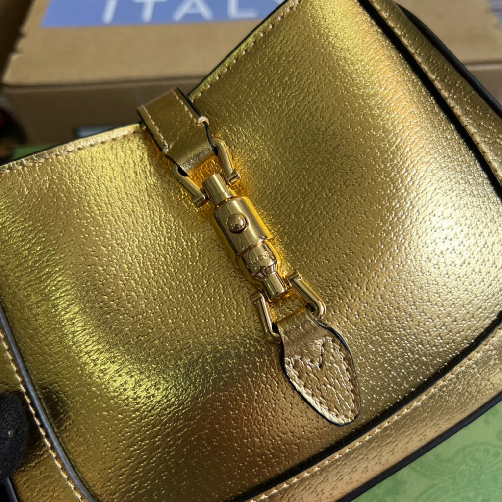 gg Jackie 1961 Lizard Mini Bag Gold For Women, Women’s Bags 7.5in/19cm gg ‎