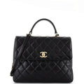 CHANEL Trendy CC Top Handle Bag Quilted Lambskin Large