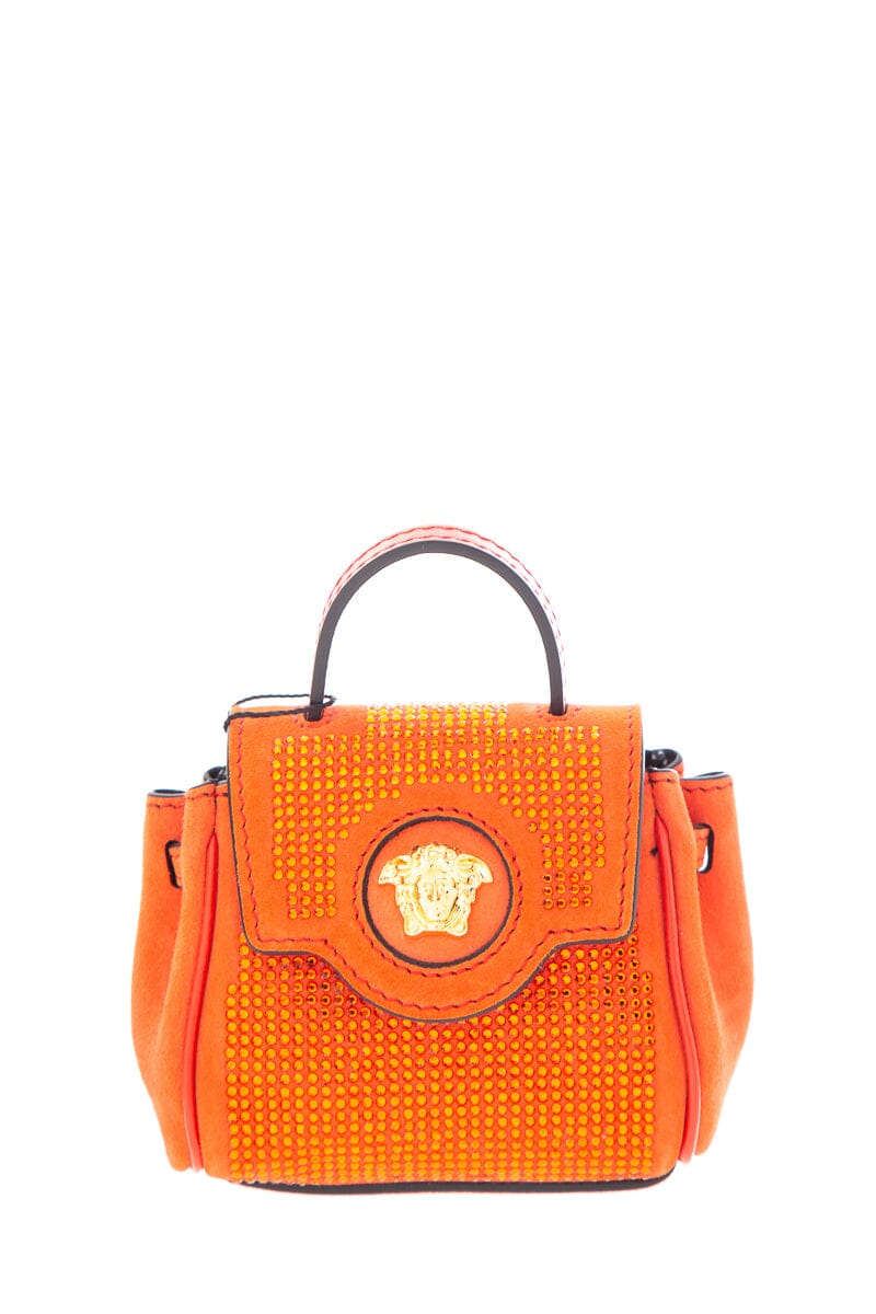 Versace Orange Mini La Medusa Studded Cross-Body