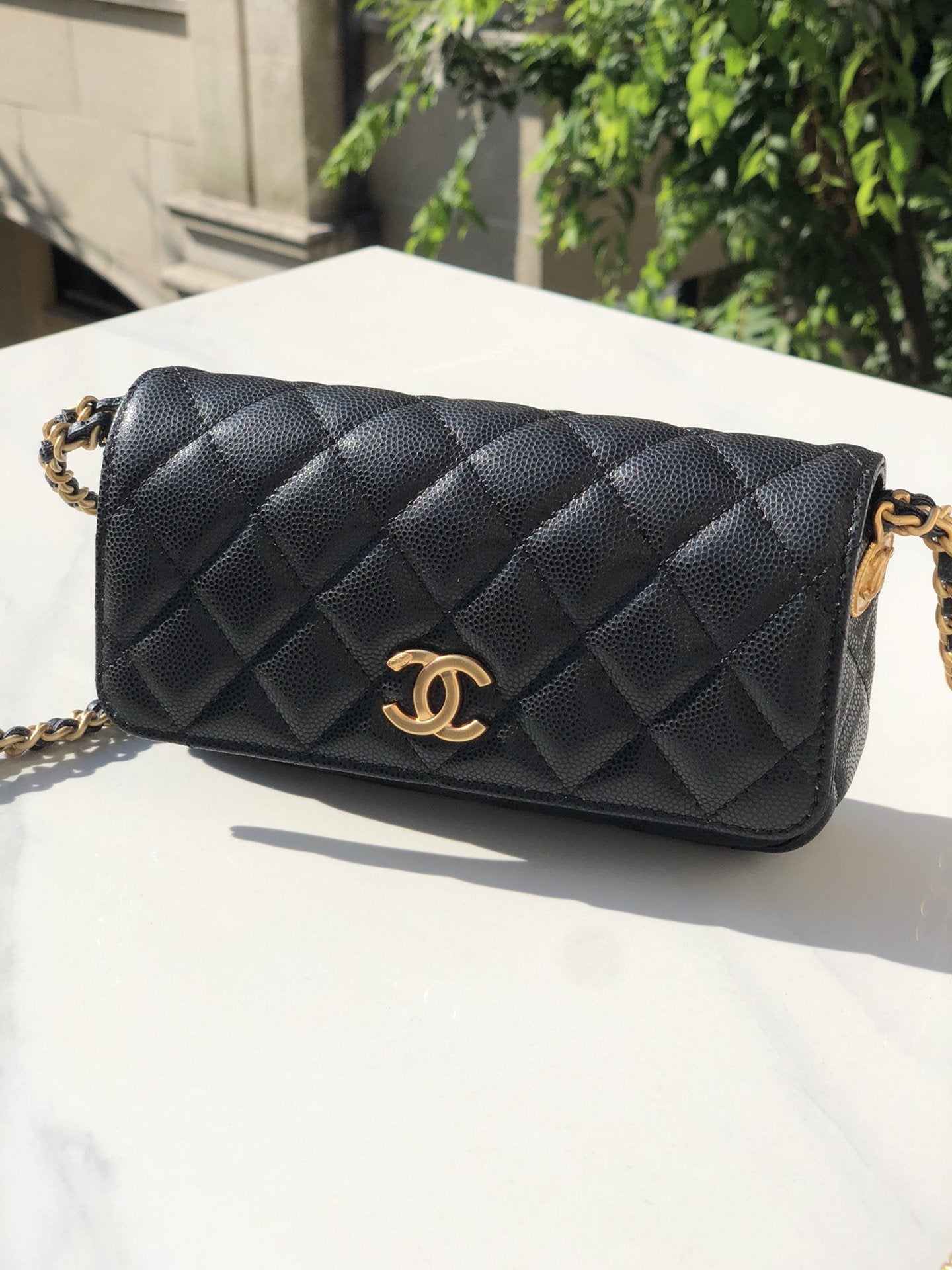 CHLSmall GlamIap Bags Gold Hardware Black For Women Handbags, Shoulder Bags 7.5in/19.2cm