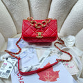 CHLMini GlamIap Bag Gold Hardware Red For Women Handbags, Shoulder Bags 6.7in/17cm AS3365