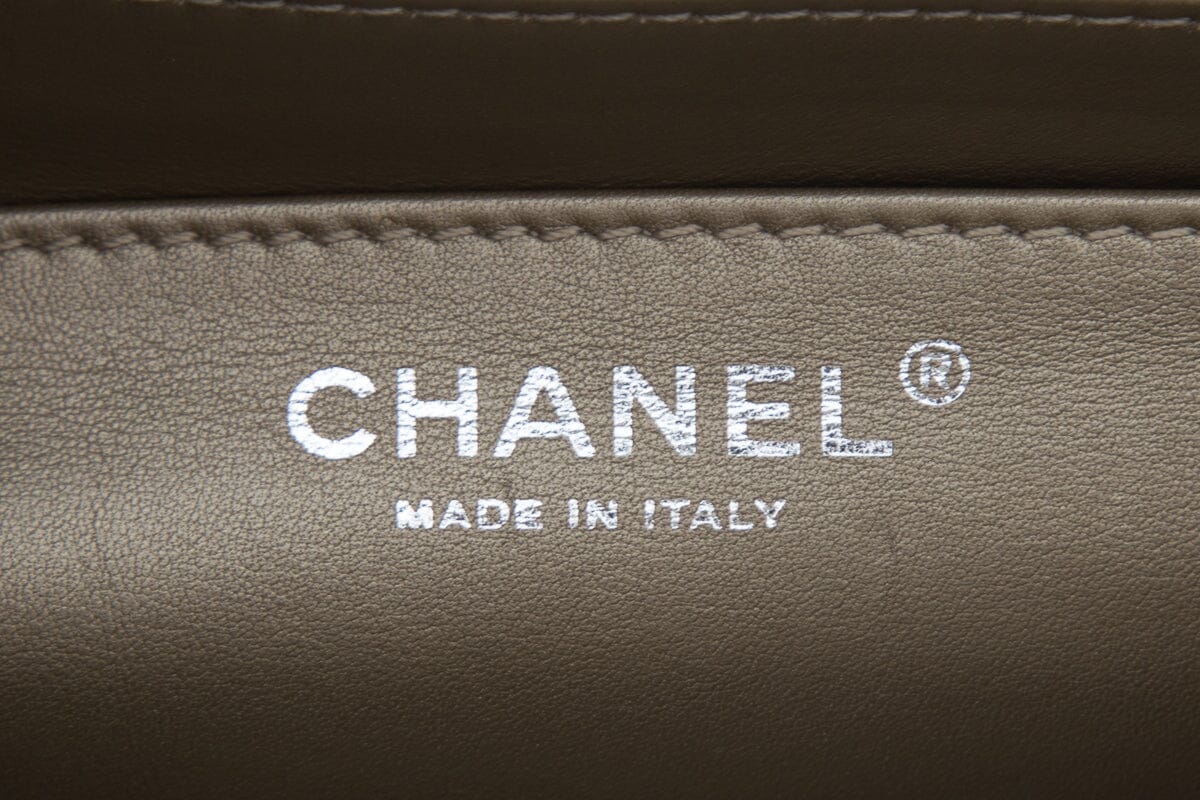 Chanel Gold & Gray Python 2012 Handbag