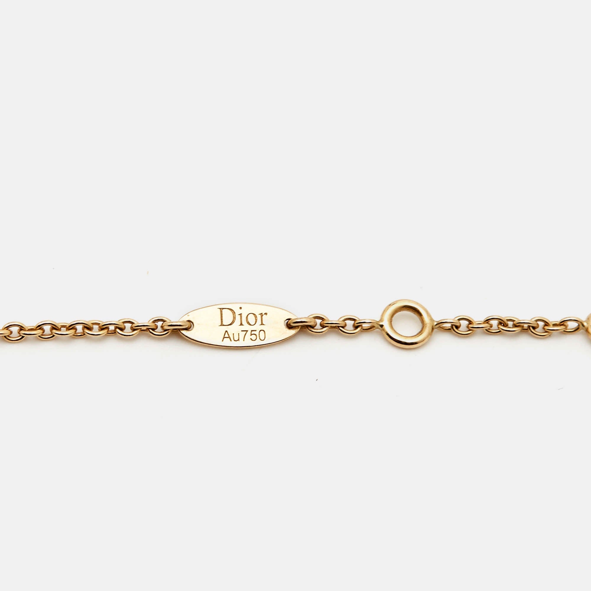 Dior Rose Des Vents Mother Of Pearl Diamond 18K Yellow Gold Bracelet