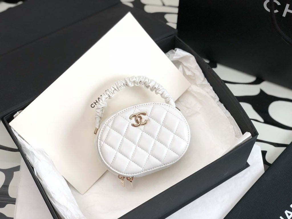 CHLVanity Case Shiny Gold White Bag For Women 9.5cm/3.7in