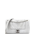 CHANEL Mademoiselle Vintage Flap Bag Chevron Sheepskin Small