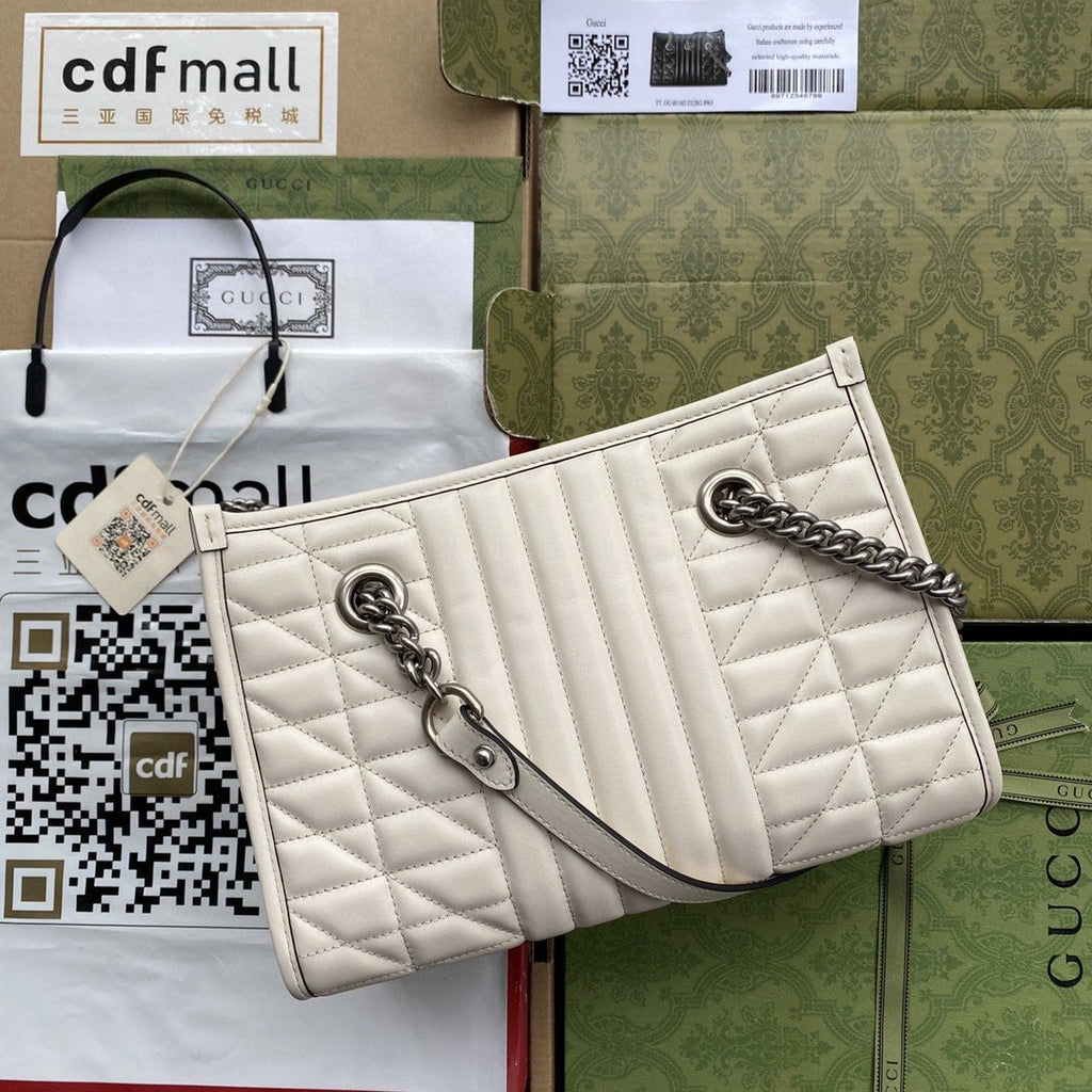 Glami Marmont Small Tote Bag White Matelasses For Women 10.4in/26.5cm Glami