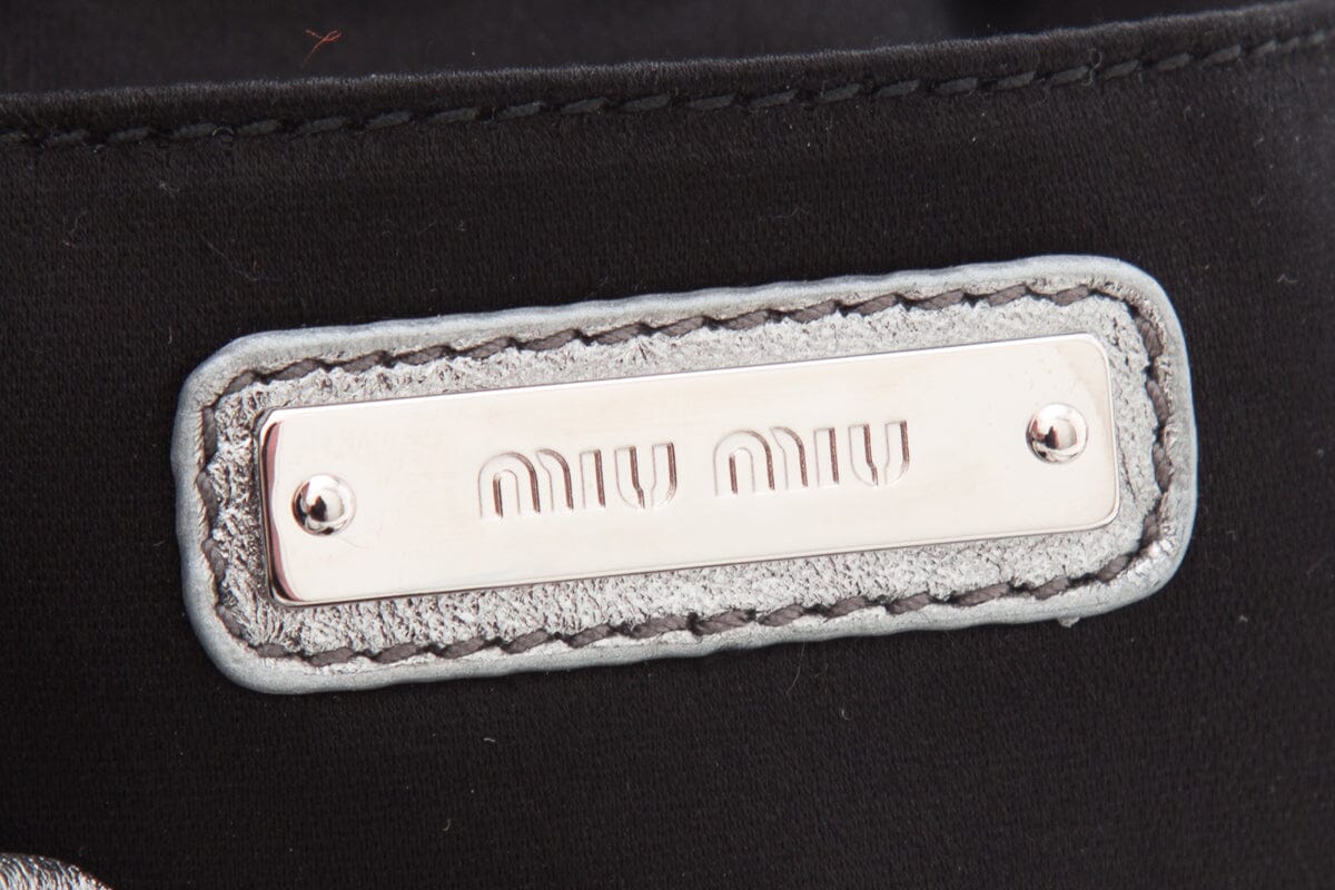 Miu Miu Silver Bandoliera Chain Bucket Bag