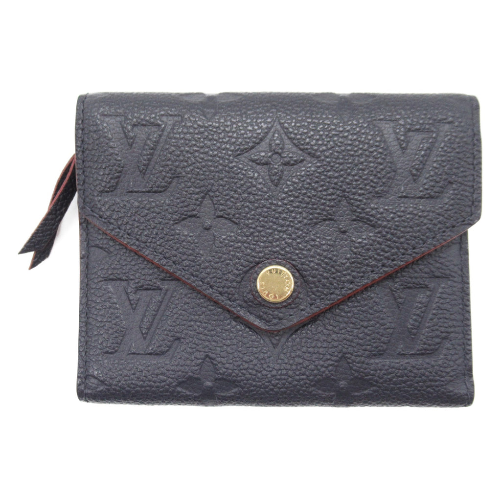 Louis Vuitton Louis Vuitton Portefolio Victoria Three Fold Wallet Leather Monogram Emplant  Navy M64577
