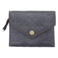 Louis Vuitton Louis Vuitton Portefolio Victoria Three Fold Wallet Leather Monogram Emplant  Navy M64577