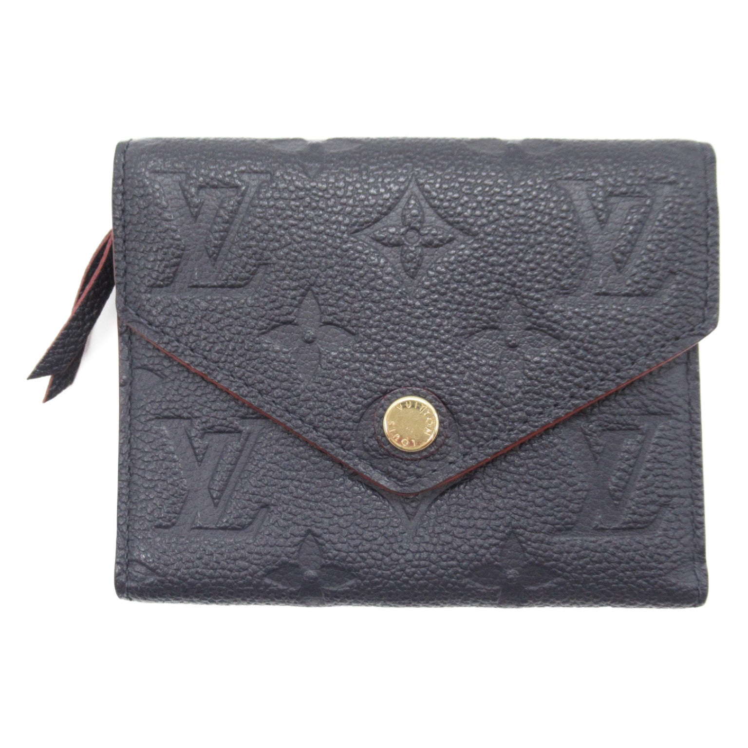 Louis Vuitton Louis Vuitton Portefolio Victoria Three Fold Wallet Leather Monogram Emplant  Navy M64577