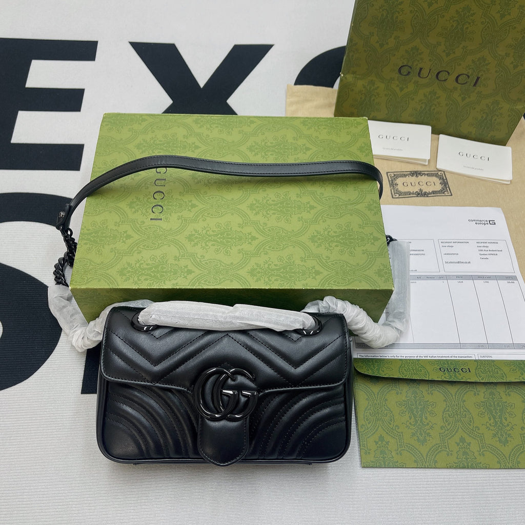 Glami Marmont Matelasse Mini Bag Black For Women, Women’s Bags 8.5in/22cm Glami