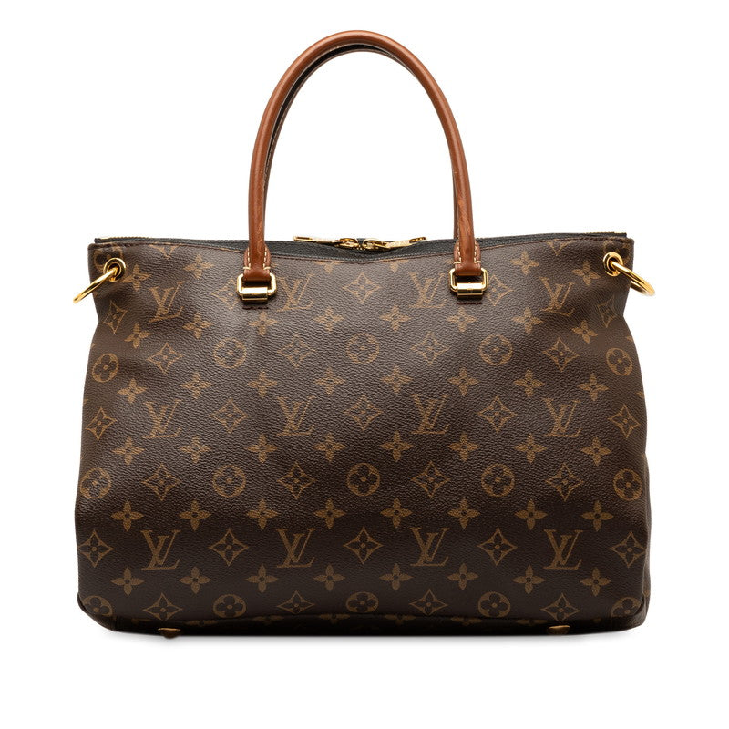 Louis Vuitton Monogram Pallas Handbag 2WAY M41064 Brown Black PVC Leather  Louis Vuitton