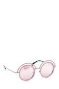 Chanel Pink Round Faux Pearl Embellished Sunglasses