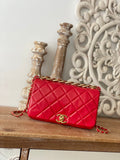 CHLLarge Flap Red Bag For Women 23cm/9in