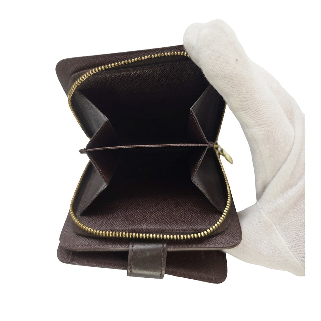 Louis Vuitton Vintage Damier Ebene Compact Zip Bifold Wallet