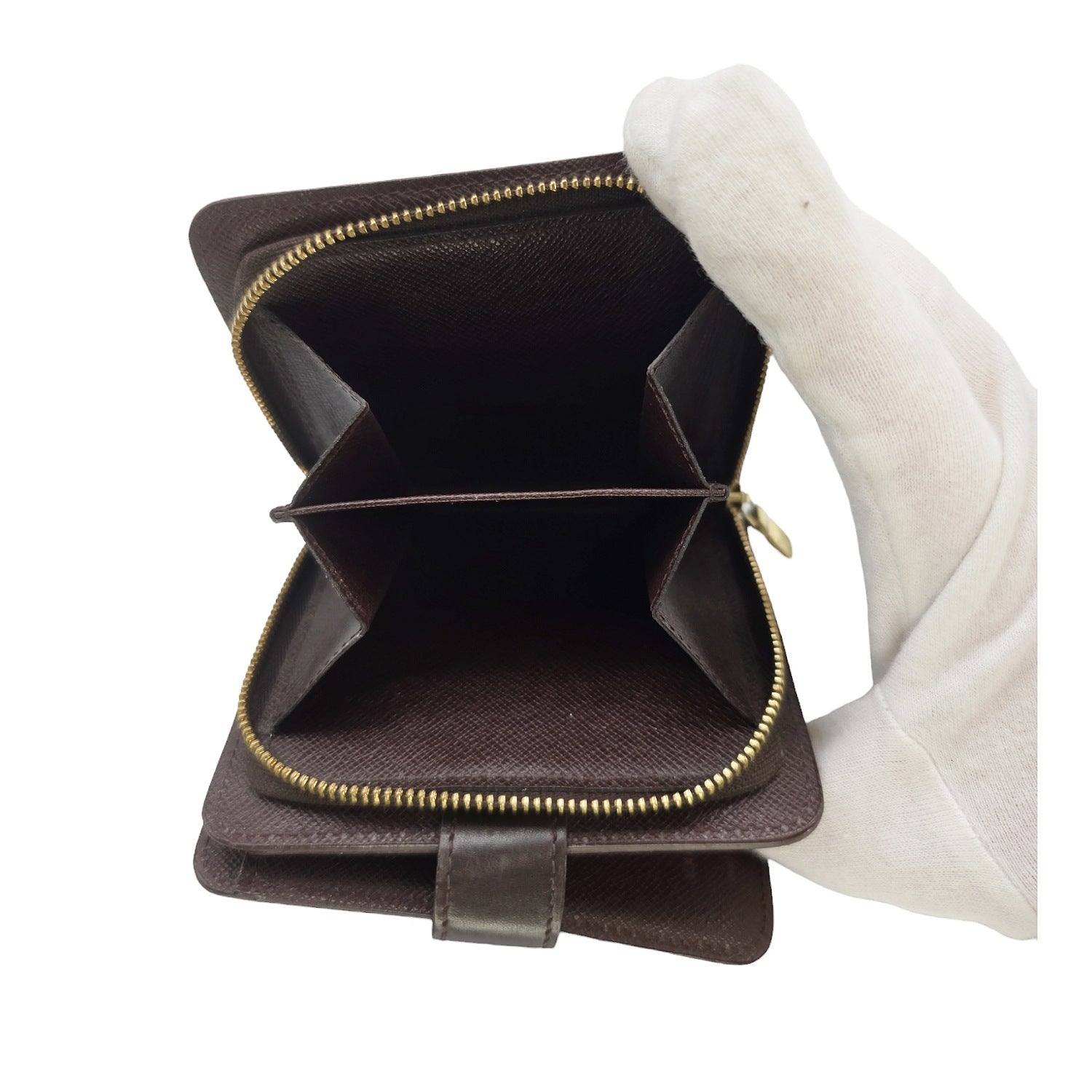 Louis Vuitton Vintage Damier Ebene Compact Zip Bifold Wallet