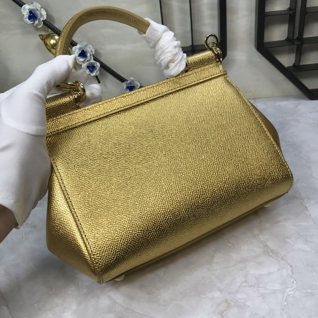 GLAMI MeGLAMIum Sicily Handbag In Dauphine Gold For Women 10.2in/26cm GLAMIÃ‚Â 
