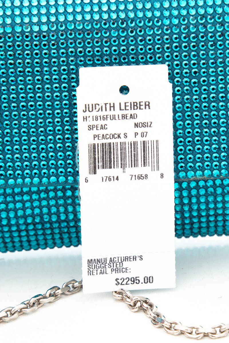 Judith Leiber Teal Rhinestone Clutch