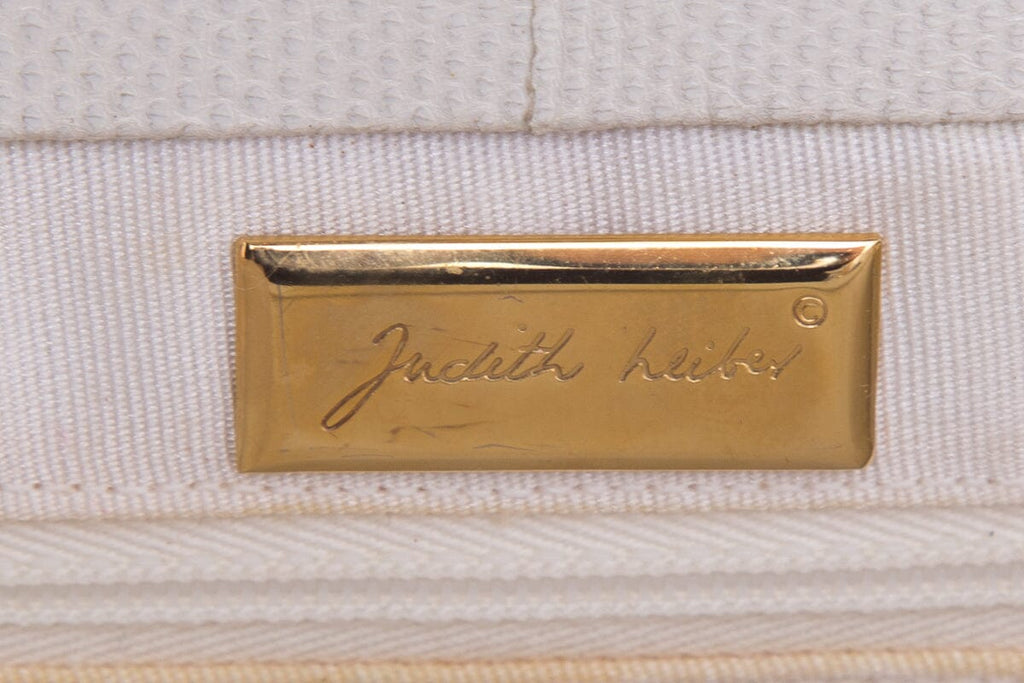 Judith Leiber Vintage Ivory & Gold Snakeskin Clutch Handbag