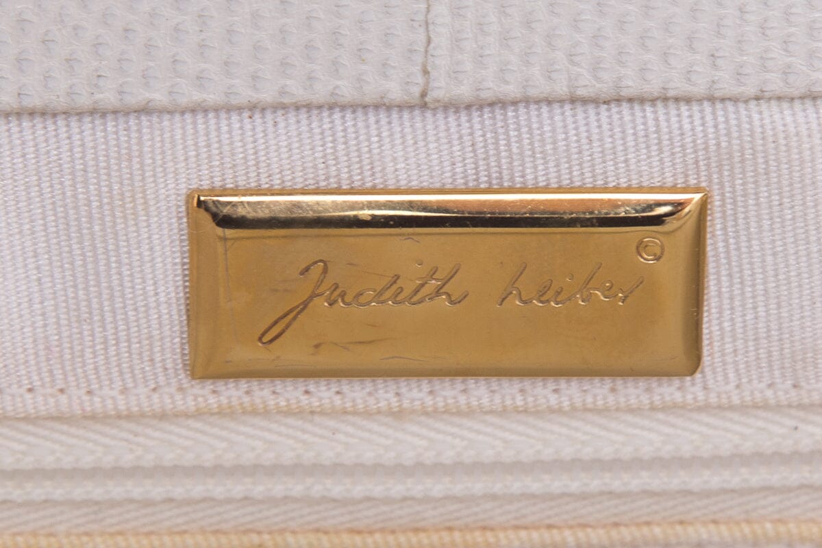 Judith Leiber Vintage Ivory & Gold Snakeskin Clutch Handbag