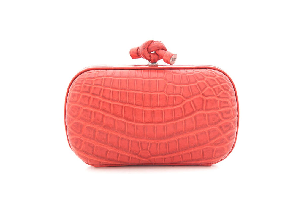 Bottega Veneta Red Embossed Clutch