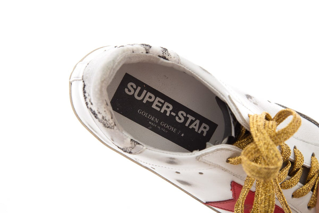 Golden Goose White & Red Sneakers SZ 37