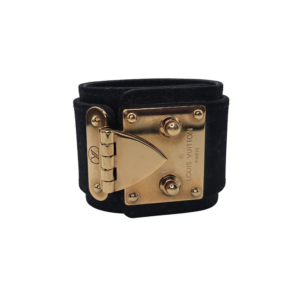 Louis Vuitton Satin Monogram Serrure Cuff Bracelet