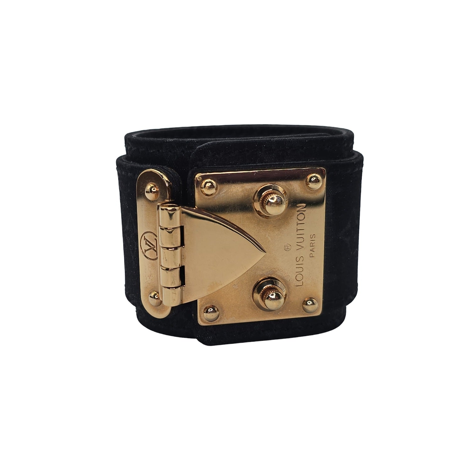 Louis Vuitton Satin Monogram Serrure Cuff Bracelet