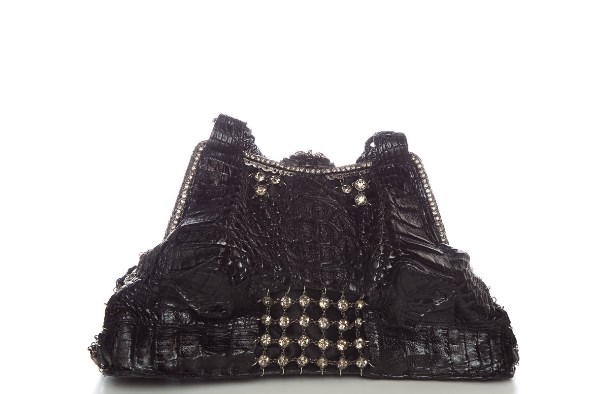 Clara Kasavina Black Crocodile Hand Bag