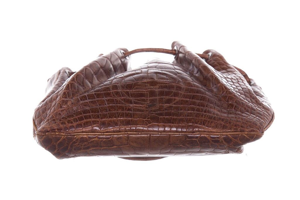 Giorgio Armani Brown 2000's Croc Handbag
