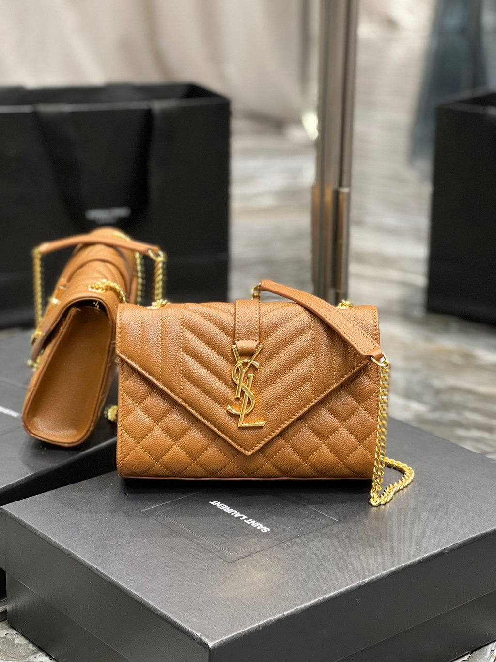 GLAMI Small Bag Dark Natural In Mix Matelasse For Women 8.2in/21cm YSL 600195BOW919207