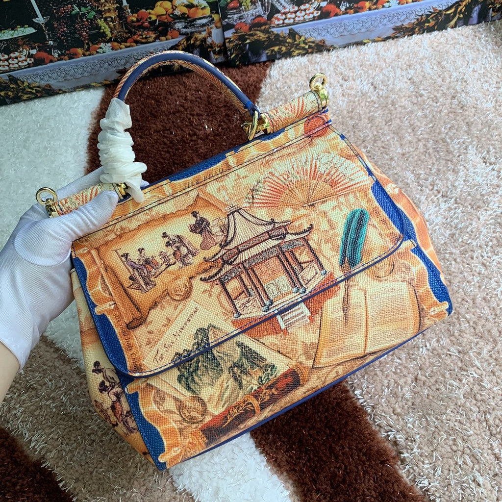 GLAMI MeGLAMIum Sicily Handbag Unique Print Motifs Muticolour For Women 10.2in/26cm GLAMI