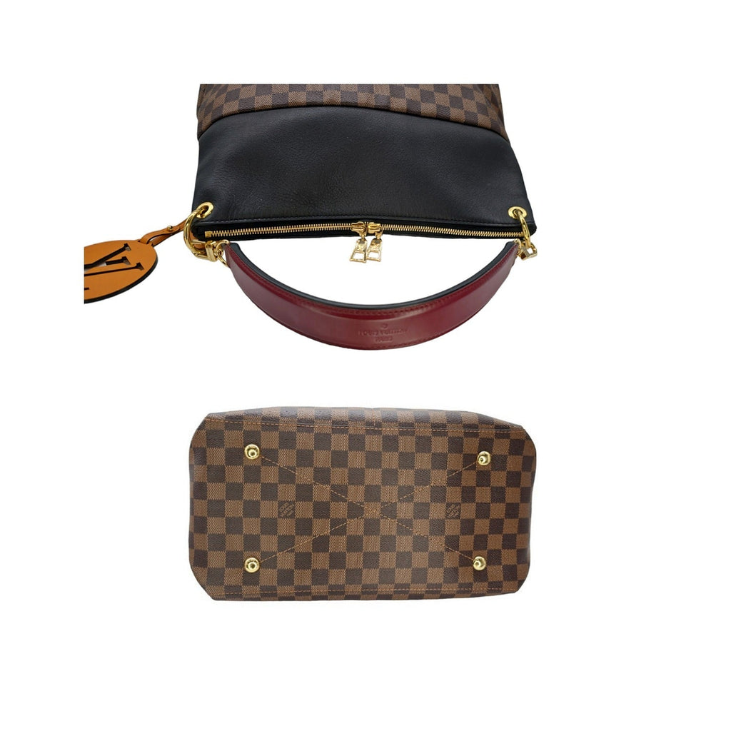 Louis Vuitton Damier Ebene Black Calfskin Maida Hobo