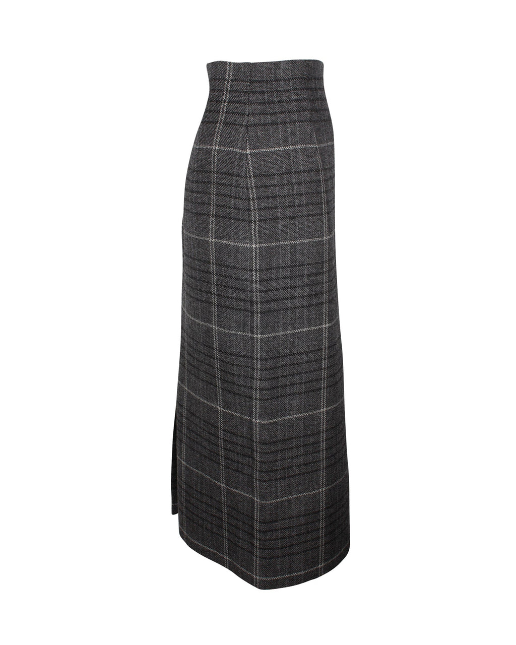 Dior Plaid Pencil Midi Skirt in Grey Wool