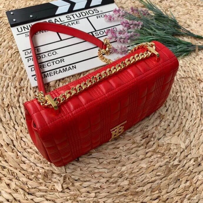 GLAMI Quilted MeGLAMIum Lola Bag Monogram Red For Women, Bags 11in/28cm
