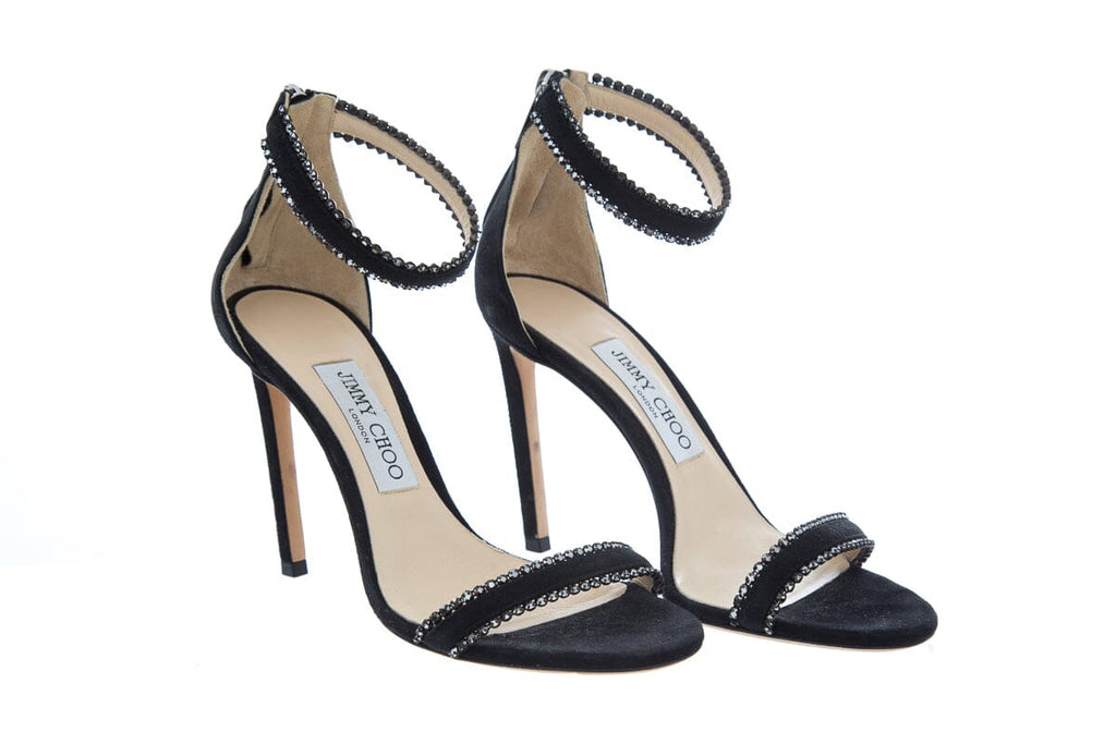 Jimmy Choo Black Bead Detail Heels SZ 37