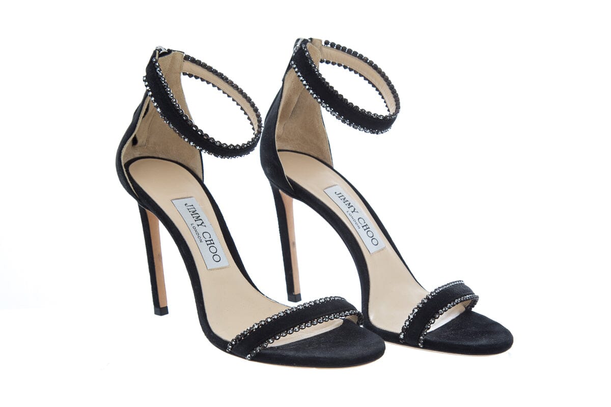 Jimmy Choo Black Bead Detail Heels SZ 37