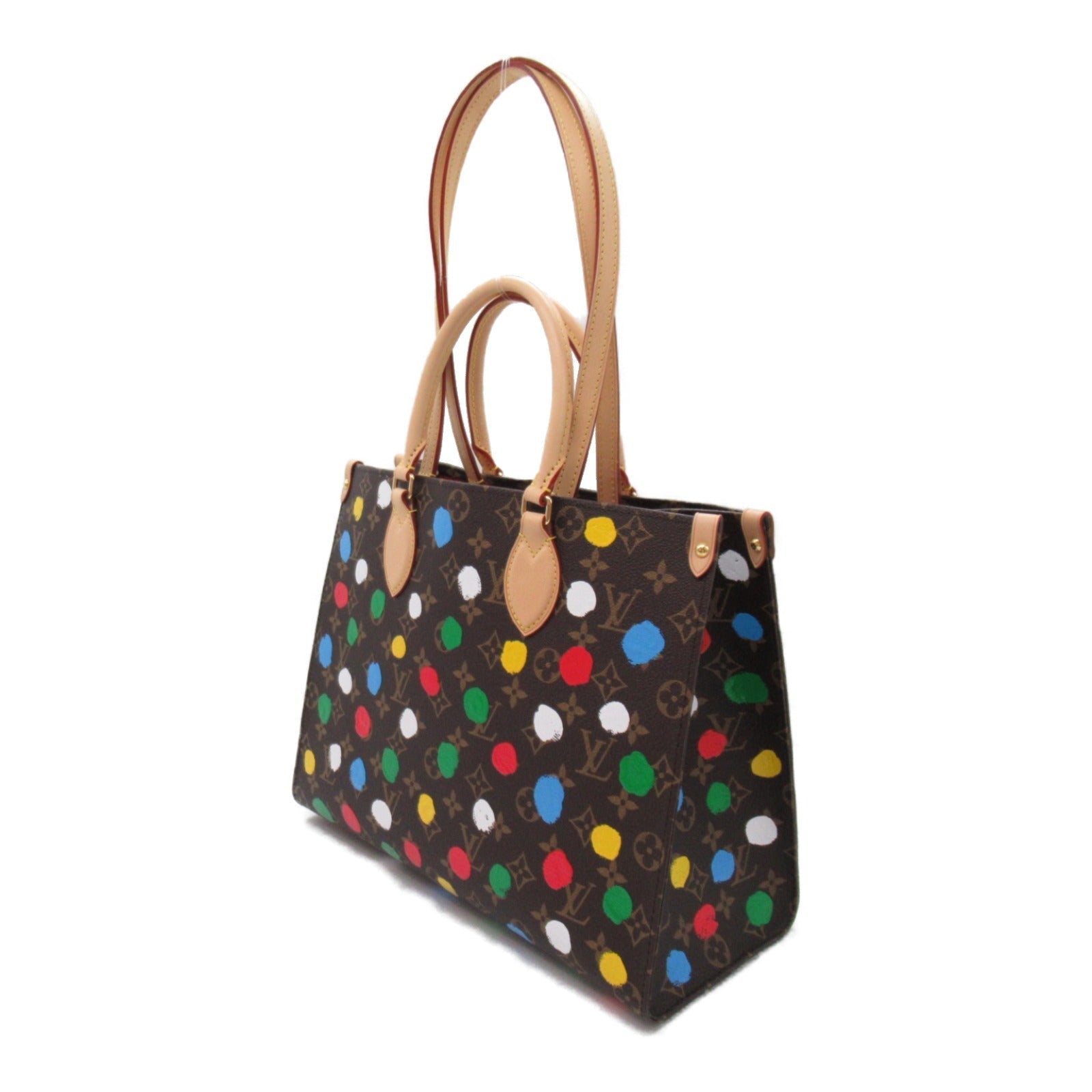 Louis Vuitton LV  YK On The Go MM Tote Bag PVC Coated Canvas Monogram Painted  Brown M46379
