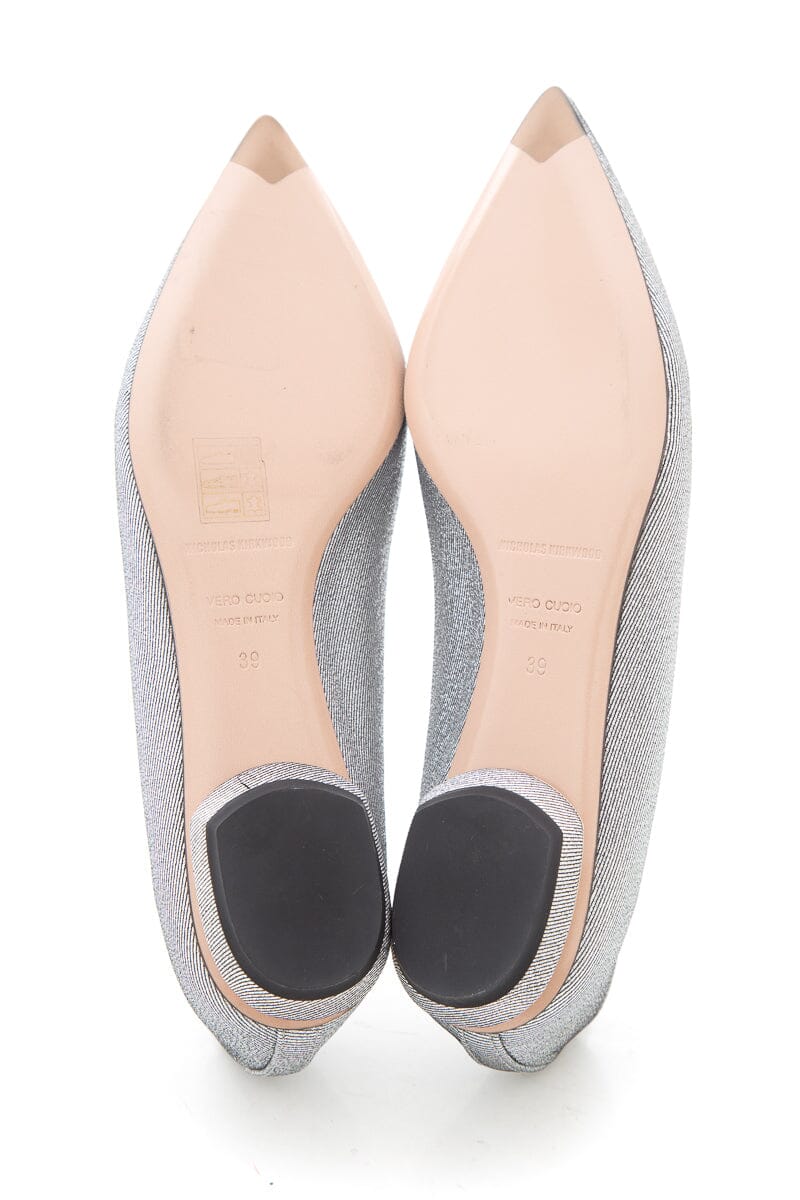 Nicholas Kirkwood Silver Flats SZ 39