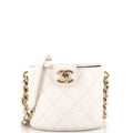 CHANEL Resin Elegant Chain Tubular Vanity Case Quilted Lambskin Small