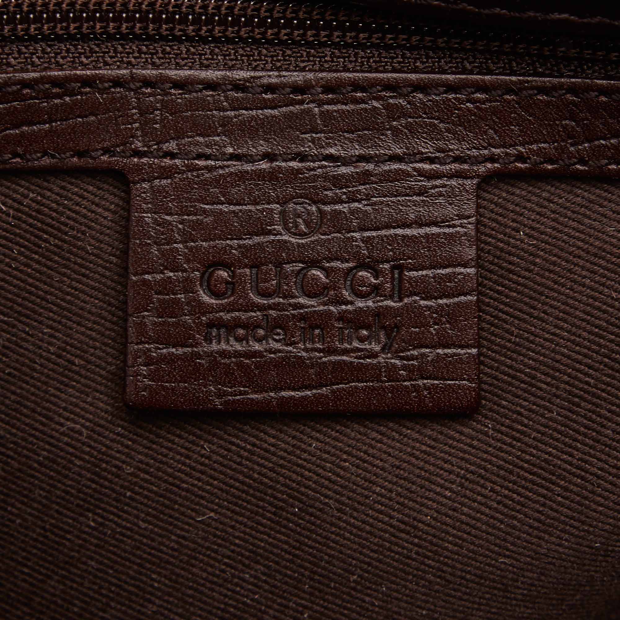 Gucci Monogram Canvas Double Buckle Tote Bag