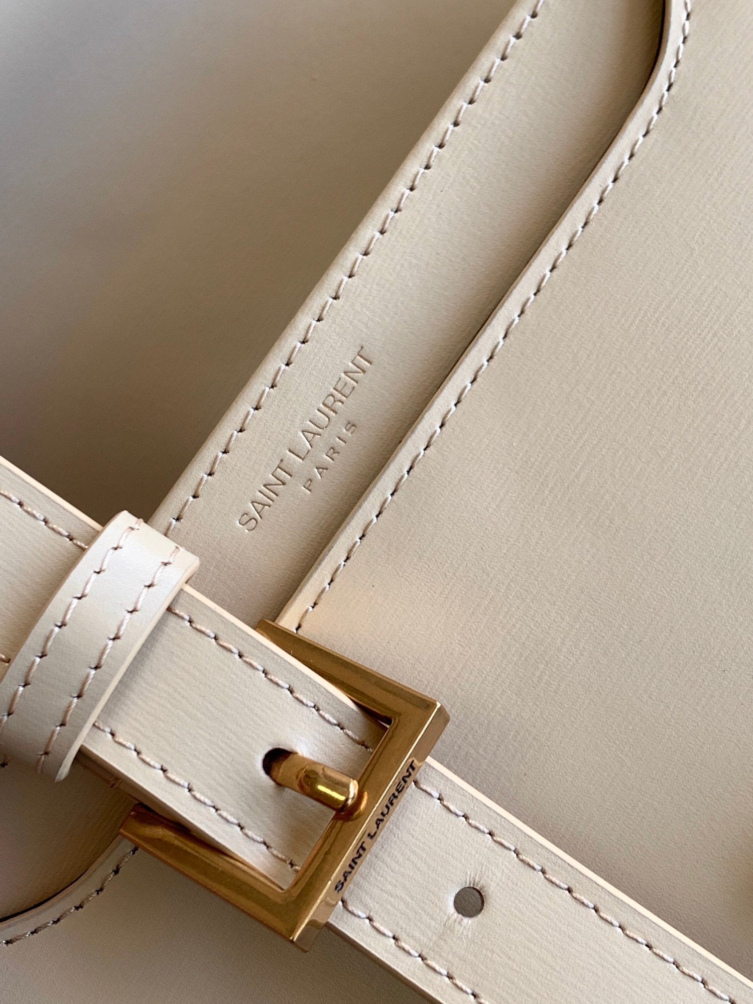 GLAMI Solferino Small Satchel Bag Beige In Box With Gold Hardware 7.4in/19cm YSl 6343060SX0W9207