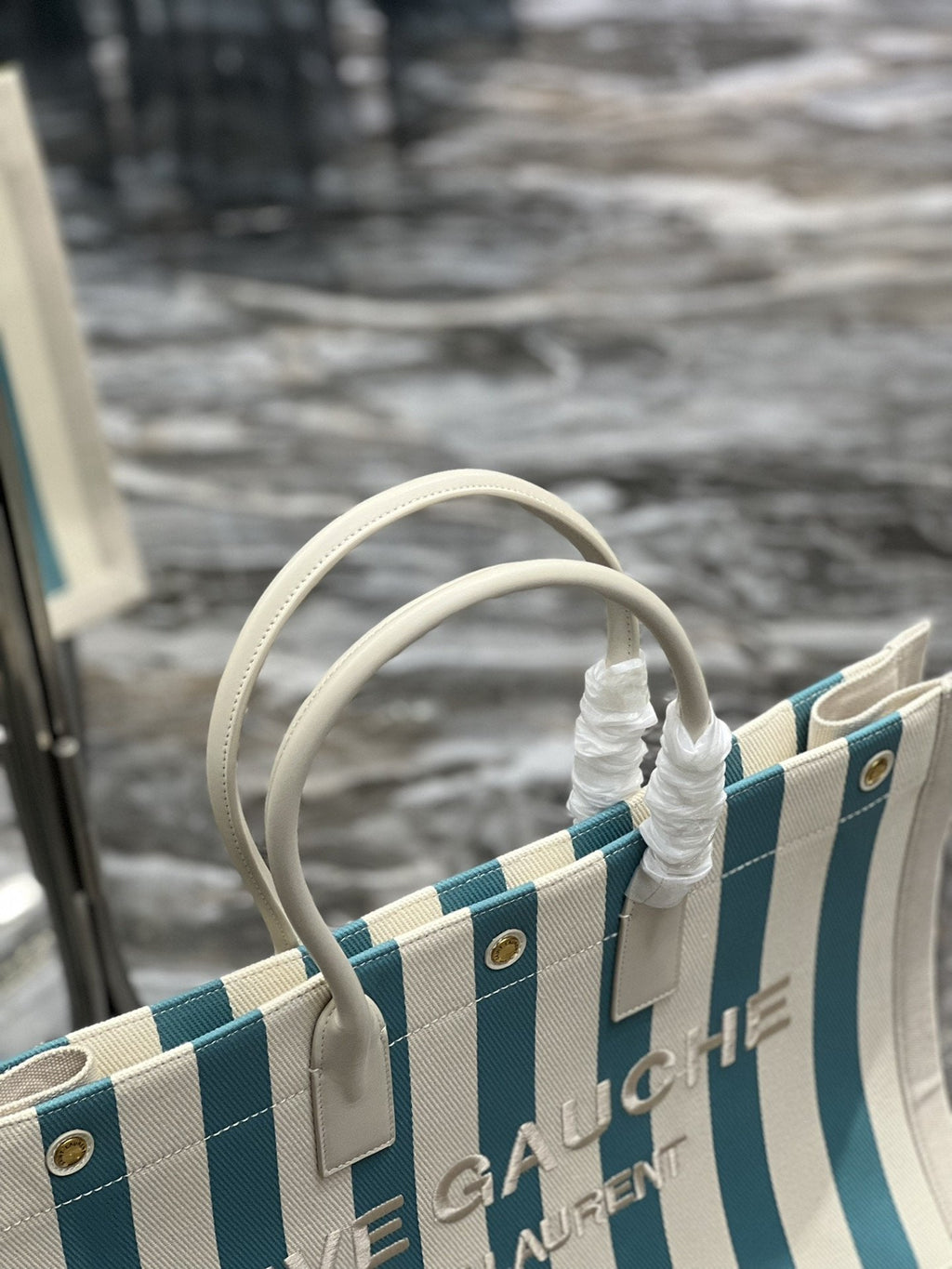 GLAMI Rive Gauche Tote Bag In Water Green For Women 18.9in/48cm YSL 499290FAAD51680