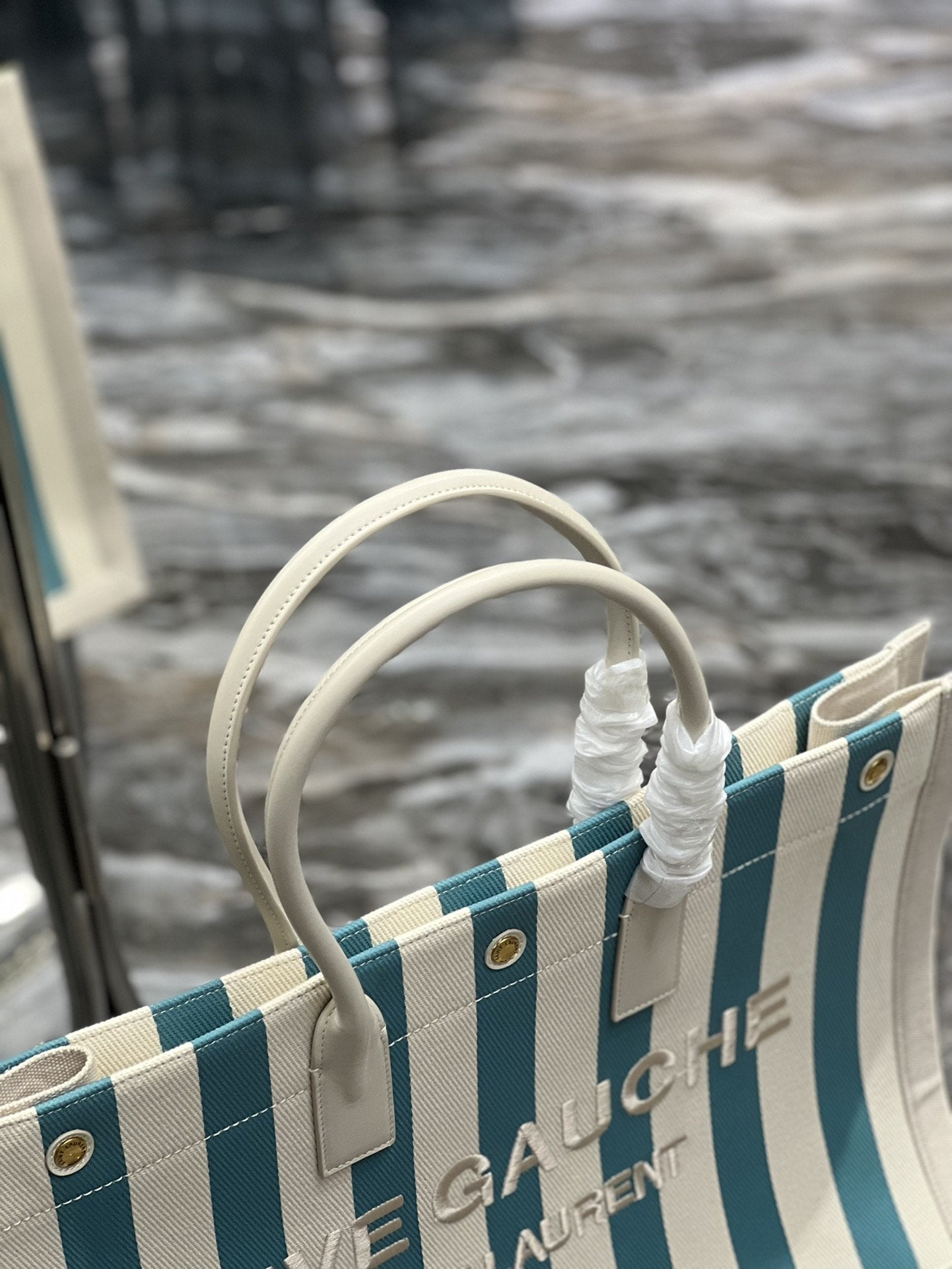 GLAMI Rive Gauche Tote Bag In Water Green For Women 18.9in/48cm YSL 499290FAAD51680
