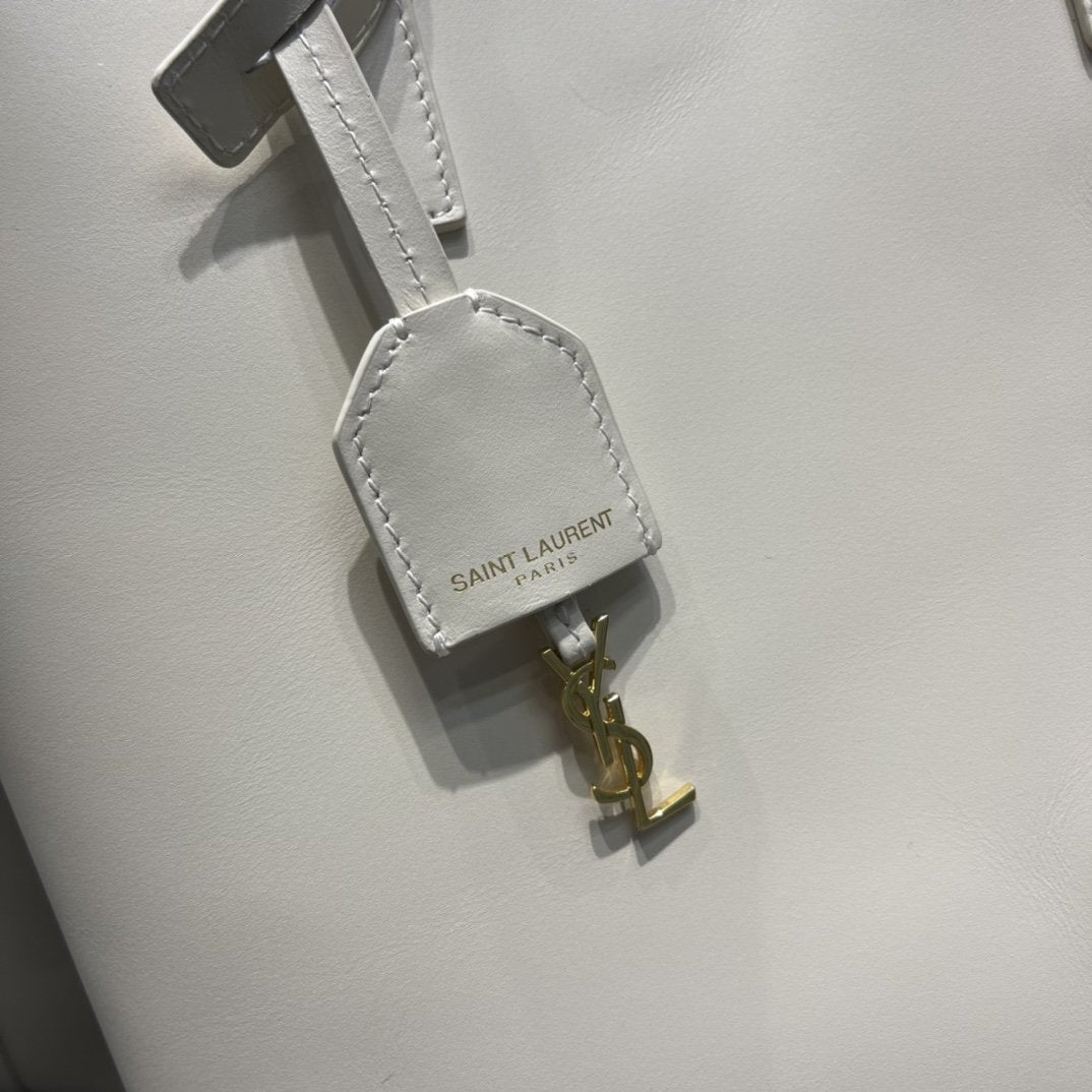 GLAMI Shopping Bag White Toy In Supple For Women 11in/28cm YSL 600307CSV0J9207