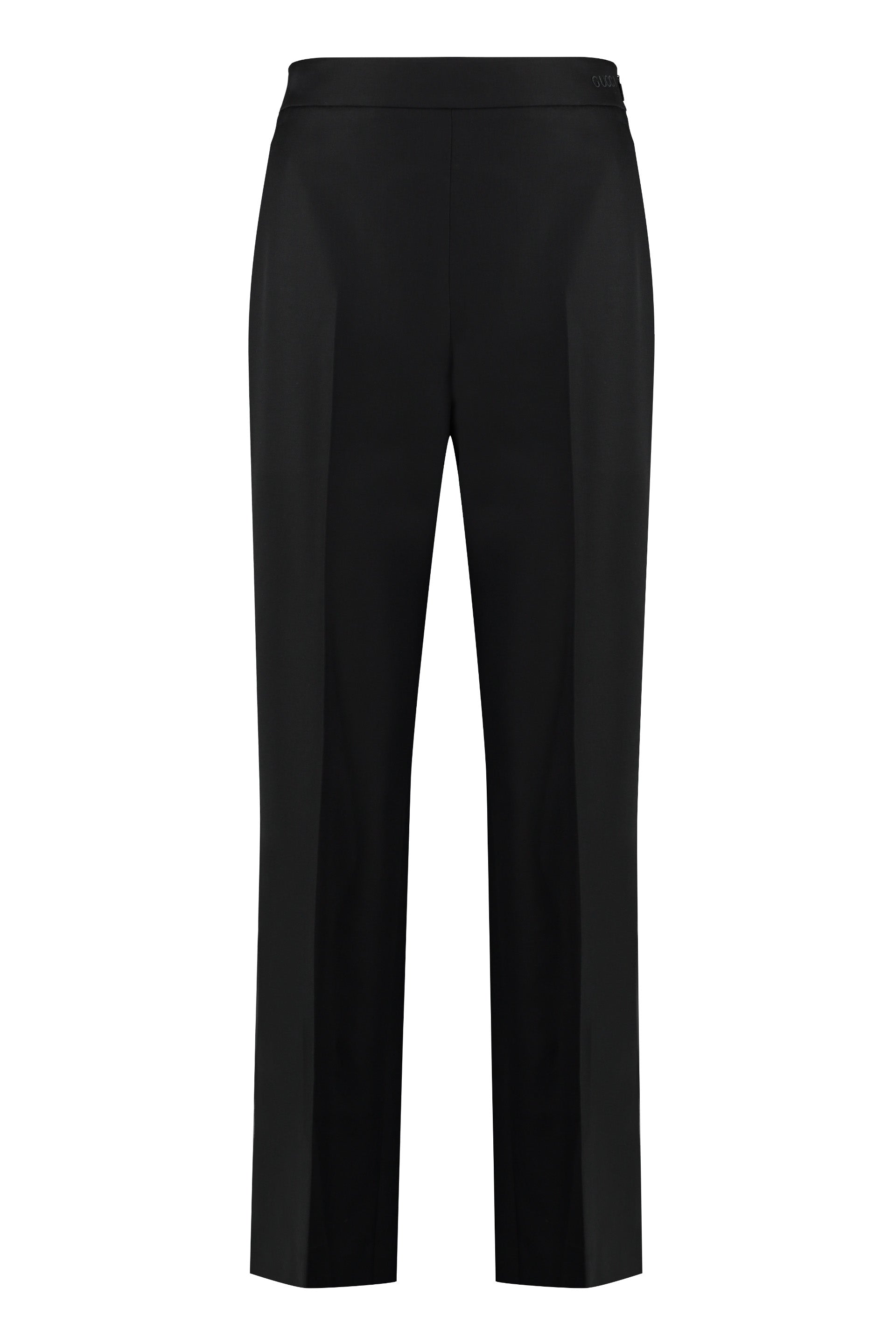 GUCCI Wool-Blend Trousers with Logo Waistband - Women's - FW24